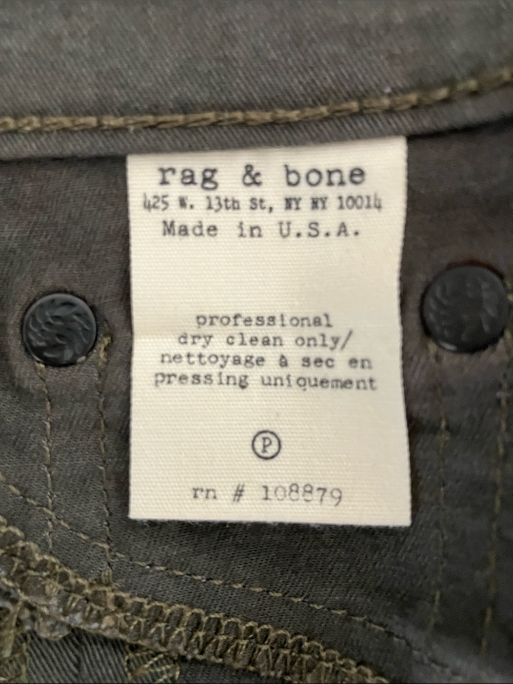 RAG & BONE Women’s Store Exclusive Army Green Halifax Skinny Pants Size 30 NWOT - Picture 8 of 10